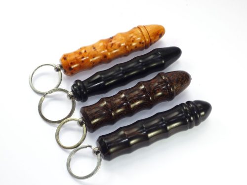 Chunky finger grip kubotan keyrings African Ebony wood