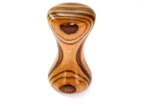 Handmade hour glass palm gavel Zebrano wood