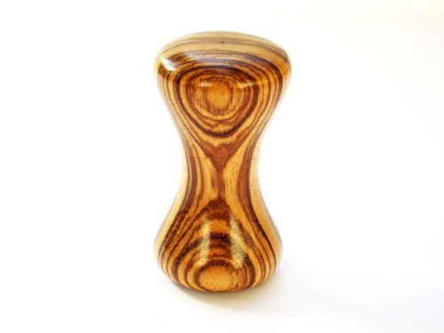 Handmade hour glass palm gavel Zebrano wood