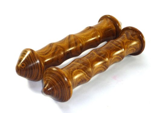 Pair of handmade large point ended finger grip Yawara sticks