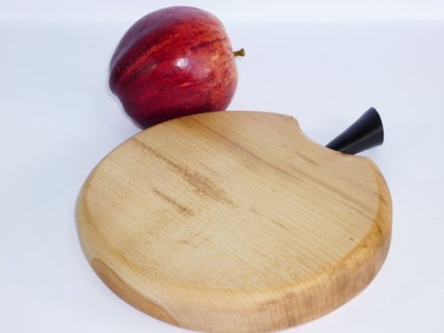 Handmade hand cut chopping board sycamore with ebony stalk