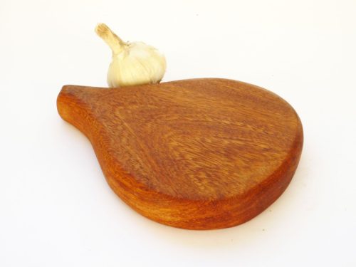 Handmade hand cut garlic shaped chopping board Mango wood