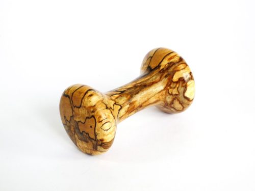 Tall slender hourglass double ended palm gavel English Spalted Beech