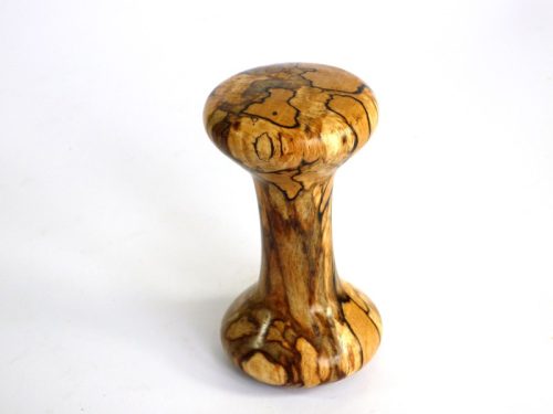 Tall slender hourglass double ended palm gavel English Spalted Beech