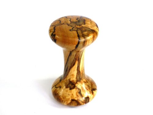 Tall slender hourglass double ended palm gavel English Spalted Beech